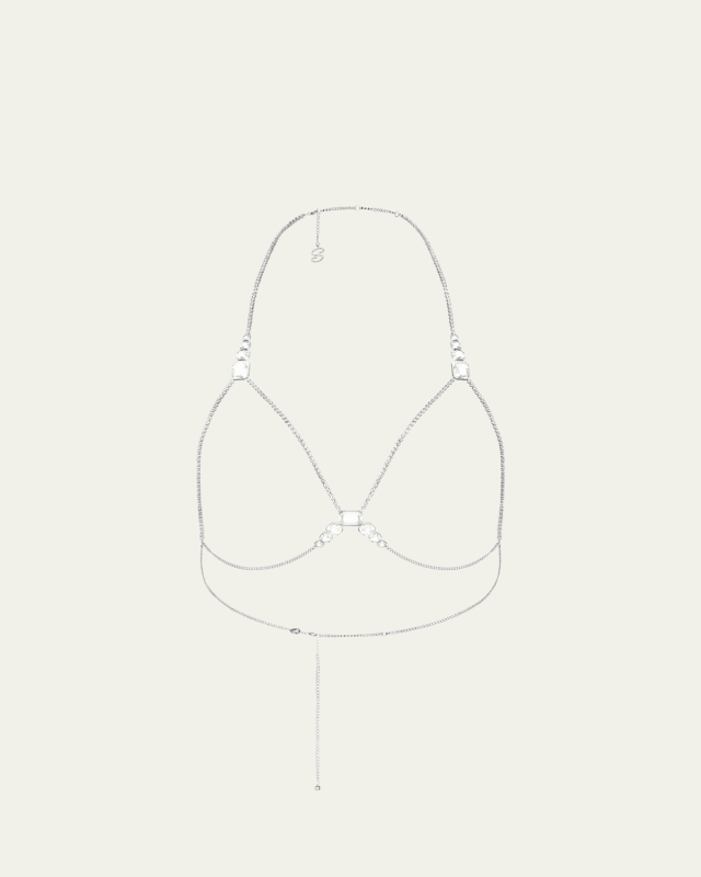 x SKIMS Open-Cup Crystal Bra Chain